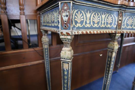 A pair of Neo-Classical style breakfront side tables, W.4ft 7in.